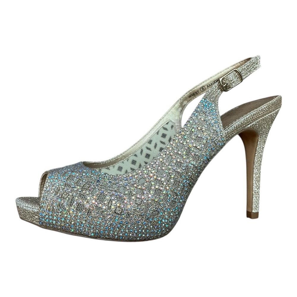 Slingback Open-toe Embellished Heels